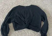 Black Knotted Sweatshirt