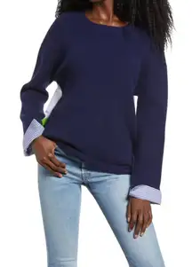 ENGLISH FACTORY Colorblocked Layered Look Sweater SMALL