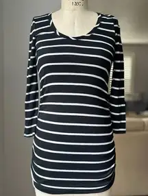 Black and White Striped Women's Ingrid and Isabel Maternity Top