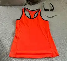 Nike  dryfit neon orange v neck workout tank top medium