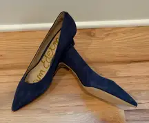 SAM EDELMAN l Margie Navy Low Heel Pointed Toe Heel Suede Pumps Blue size 9
