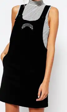 Lazy Oaf “Messed Up” corduroy black Pinafore Dress fall Small
