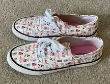 Cynthia Rowley Women's Sneakers Shoes Golden LabraDOODLE DOGS White‎ Sz 9