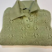 Tahari Pointelle Knit Polo Sweater – Women’s Medium