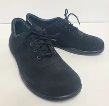 Birkenstock Footprints Women's Black Suede Lace Up Shoe EU 40 US 9 Narrow‎