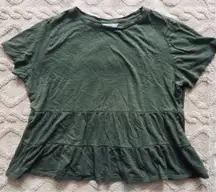 Women’s green ruffle blouse 