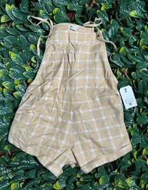 Billabong Yellow White Stripe Overalls Size Small NWT