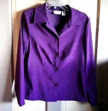 Jaclyn Smith Classic Purple Velvety Soft Blazer Shoulder Pads
