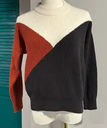 Sophie Rue NWOT color block crew neck Sweater - Black, White, and Red - XS