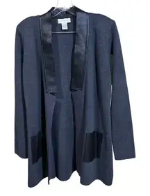 Doncaster Women’s Wool Open Front Cardigan Gray Size Medium Capsule Chic