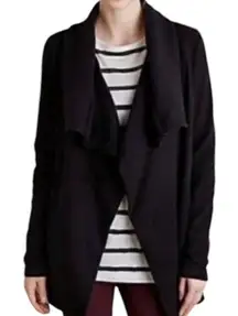 Anthropologie Saturday Sunday Black Convertible Hooded Open Cardigan Size Medium