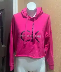 Calvin Klein Jeans pink cropped hoodie