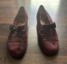 Fits By Theresia Suede Mary Jane’s Maroon 6.5