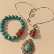 Turquouse Semi-Precious Stones Jewelry Set