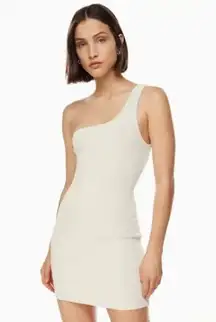 Aritzia Babaton Sculpt Knit Dress One Shoulder, Ribbed, Women's Size Large