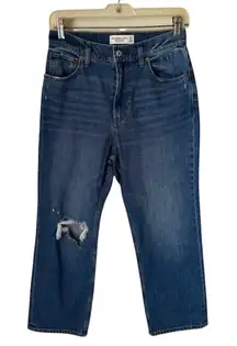 Abercrombie & Fitch The Ankle‎ Straight Ultra High Rise Distress Jeans Si…