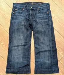 👖 7 For All Mankind Women's 26 Crop Dojo‎ Dark Jeans Designer Denim Made In USA
