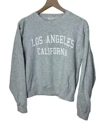 Brandy Melville John Galt Grey Waffle Knit Crewneck Graphic Sweatshirt One Size