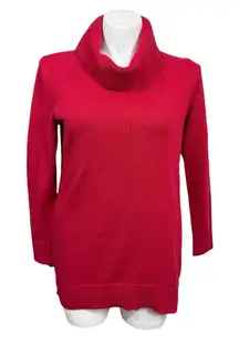 Chico’s Red Cowl Neck Sweater Long Sleeve Pullover Women’s Large
