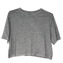 Lululemon Womens Top Activewear Intended Short Sleeve Cropped Tshirt Grey