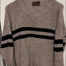 Kerisma beige sweater with black stripe has some angora and wool size s/m