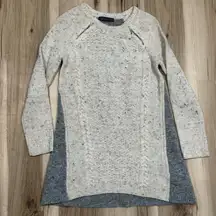 M&S Marks and Spencer Tan Grey Knit Wool Blend Tunic Sweater Women’s 6