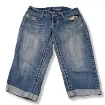 Amethyst Shorts Size Small Bermuda Shorts Blue Denim Shorts Cuffed Jean Shorts Women's