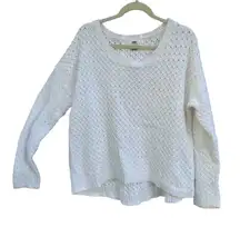 OLD NAVY WHITE KNIT CREWNECK COTTON SWEATER
