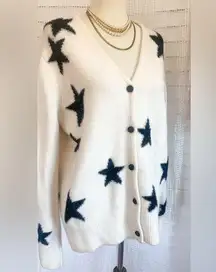 All Saints Black Star and White Cardigan Sweater XS
