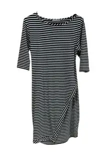 Women's Loveappella Dress, Black & White Striped, Size L