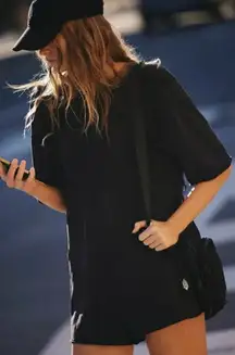 Free People Movement Women's Hot Shot Tee Romper in Black size M NWT