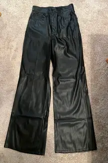 70’s High-Rise Flare Leather Pants