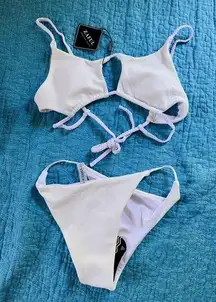 Zaful 2 Pc Bikini Stretchy New With Tag Original Packaging Cream White