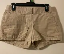 Womens J. Crew 3” Khaki Chino Shorts 100% Cotton Size 4‎