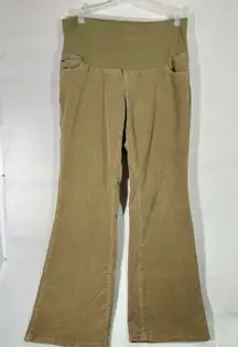 Oh Baby by Motherhood Women Maternity Corduroy Bootcut Pants Khaki Size L