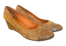 Geox tan suede wedge cap toe heels size 40/9.5