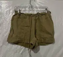 Ulla Johnson Tan Linen Blend Drawstring Shorts Size 0 US