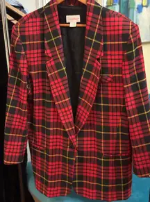 Women's Carroll Reed Blazer XL Red Plaid vintage