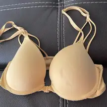 PINK Victoria’s Secret brand. Closes/clasp in front. Size 32C Yellow Strappy Bra
