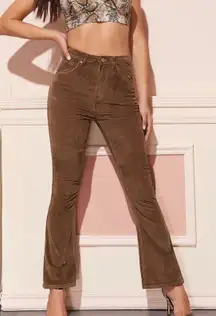 Brown Corduroy Flare Pants