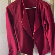 Textured Open Front jacket with back detail large