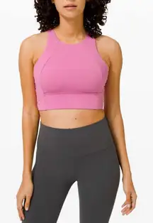 Lululemon Free To Be Serene Bra High Neck Long Line Magenta Glow 6