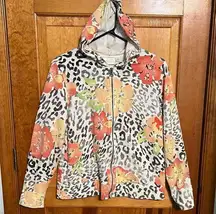 Studio Works Cotton Mixed Print Summer Hoodie MEDIUM