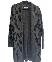 John + Jenn Cardigan Sweater Leopard Green Medium