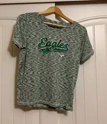 Philadelphia Eagles T Shirt Womens Medium Marled Green Short Sleeve Polyester