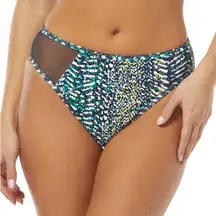 Vince Camuto Abstract Animal High Cut Bikini Bottoms - Size‎ L - Midnight - NWT
