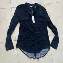 Rebecca Taylor NWT $325 Double Pocket Tiger Top Petrol Sz 6