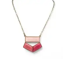 LOFT Necklace Pink Geometric Stone Pendant Color Block Ann Taylor