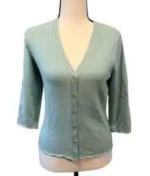 Etcetera | Mint Green cashmere and silk blend cardigan
