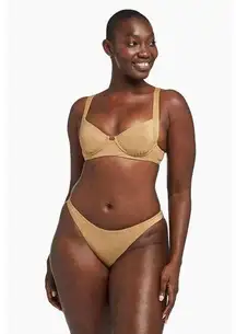 NWT Vitamin A California High Leg Golden Glow Swim Bikini Bottoms Size 12 XL